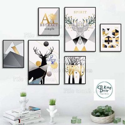 Download file File gốc in bộ tranh decor treo tráng gương canvas GB20630 (gốc) in mica cao cấp