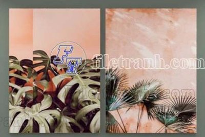 File in trần File gốc in bộ tranh decor treo tráng gương canvas GB20657 (file gốc) hoa văn 3D