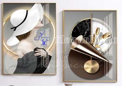 File gốc File gốc in bộ tranh decor treo tráng gương canvas GB20676 (in mica) làm quà tặng