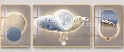 File gốc File gốc in bộ tranh decor treo tráng gương canvas GB20680 (in tráng gương) nghệ thuật