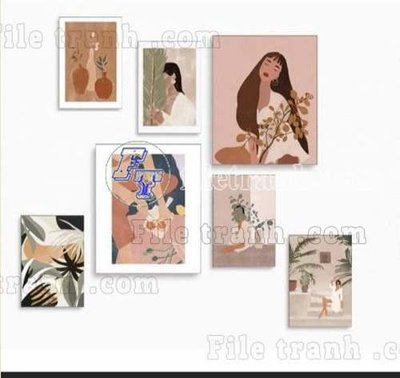 Tải file tranh gốc File gốc in bộ tranh decor treo tráng gương canvas GB20704 chất lượng cao