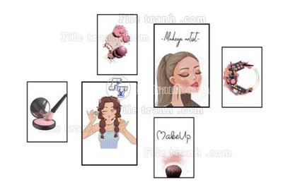 File gốc File gốc in bộ tranh decor treo tráng gương canvas GB20725 (in lụa) chi tiết cao