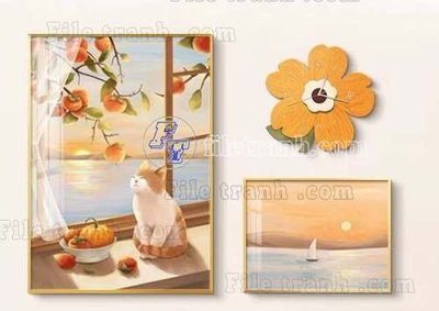 Mua file ảnh gốc File gốc in bộ tranh decor treo tráng gương canvas GB20790 (chất lượng cao)