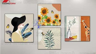 File gốc File gốc in bộ tranh decor treo tráng gương canvas GB20794 (PNG) nền trong suốt