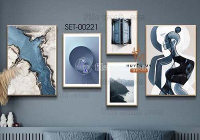 File gốc File gốc in bộ tranh decor treo tráng gương canvas GB20799 (PNG) chất lượng cao