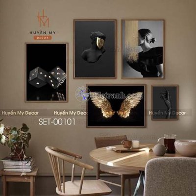 File gốc in ấn File gốc in bộ tranh decor treo tráng gương canvas GB20805 độ phân giải cao