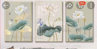 File tranh File gốc in bộ tranh decor treo tráng gương canvas GB20823 (bản gốc) in lụa 5D