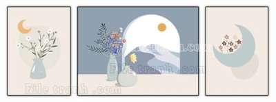 File tranh gốc in trần nhà File gốc in bộ tranh decor treo tráng gương canvas GB20839 3D