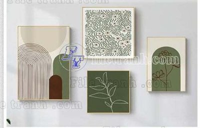 Ảnh gốc File gốc in bộ tranh decor treo tráng gương canvas GB20852 (độ nét cao) in mica