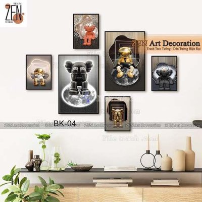 Ảnh gốc File gốc in bộ tranh decor treo tráng gương canvas GB20856 (độ nét cao) in mica