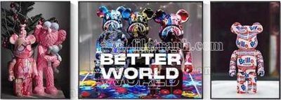 File gốc File gốc in bộ tranh decor treo tráng gương canvas GB20910 (bản quyền) cho in ấn