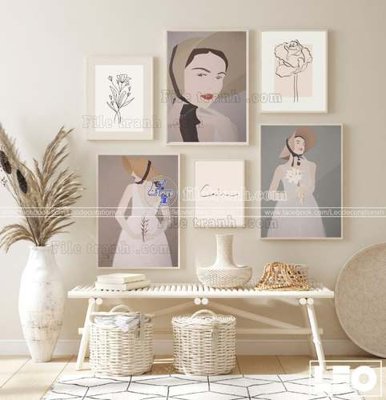 File tranh File gốc in bộ tranh decor treo tráng gương canvas GB20925 (gốc) phong cách tối giản