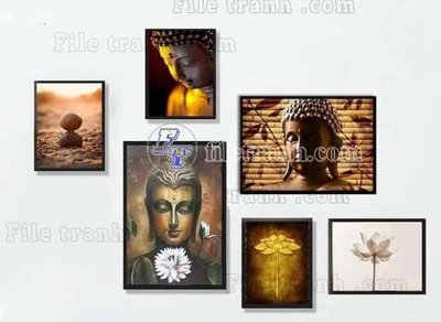File tranh File gốc in bộ tranh decor treo tráng gương canvas GB20979 (file gốc) chủ đề phong thủy