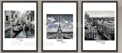 Ảnh gốc File gốc in bộ tranh decor treo tráng gương canvas GB21032 (nét căng) in mica