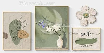 File gốc File gốc in bộ tranh decor treo tráng gương canvas GB21087 (cho in ấn) độc quyền