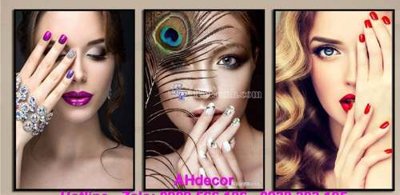 File tranh File gốc in bộ tranh decor treo tráng gương canvas GB21113 (bản gốc) in lụa dán tường