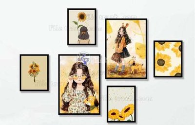 File tranh File gốc in bộ tranh decor treo tráng gương canvas GB21185 (bản gốc) trang trí văn phòng