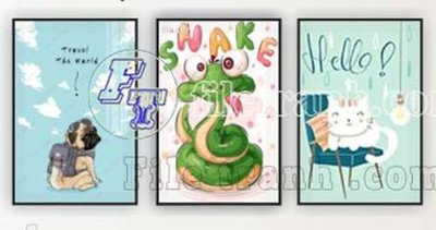 File gốc File gốc in bộ tranh decor treo tráng gương canvas GB21201 (cho in UV) siêu nét
