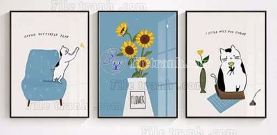 File tranh trang trí File gốc in bộ tranh decor treo tráng gương canvas GB21246 (file gốc)