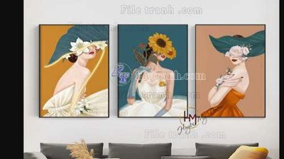 File tranh File gốc in bộ tranh decor treo tráng gương canvas GB21263 (bản gốc) trang trí văn phòng