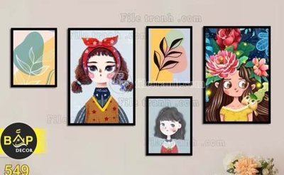 Download file tranh File gốc in bộ tranh decor treo tráng gương canvas GB21407 (file gốc PSD)