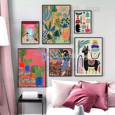 File in ấn File gốc in bộ tranh decor treo tráng gương canvas GB21421 (bản gốc) cao cấp