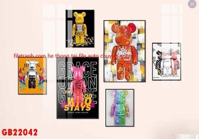 File tranh in mica File gốc in bộ tranh decor treo tráng gương canvas GB22042 (độ phân giải cao)