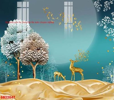 Download file gốc File gốc in bộ tranh decor treo tráng gương canvas GB22047 (in lụa) hoa lá
