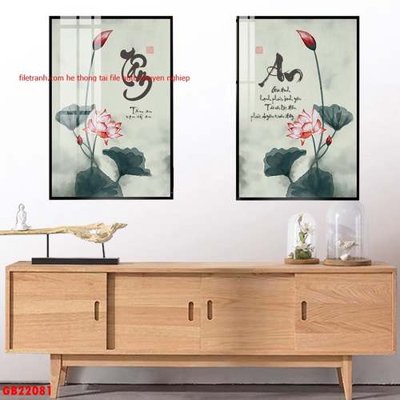 File in trần File gốc in bộ tranh decor treo tráng gương canvas GB22081 (file gốc) hoa văn 3D