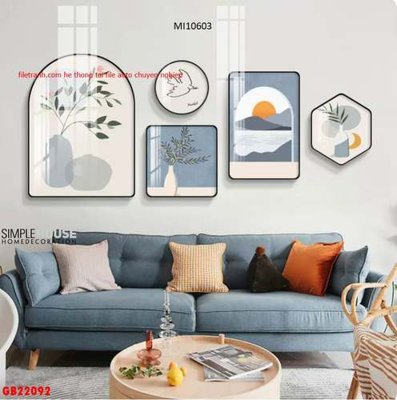 File gốc File gốc in bộ tranh decor treo tráng gương canvas GB22092 (PNG) trong suốt (transparent)