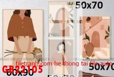 Ảnh gốc File gốc in bộ tranh decor treo tráng gương canvas GB22105 (siêu chi tiết) để in ấn