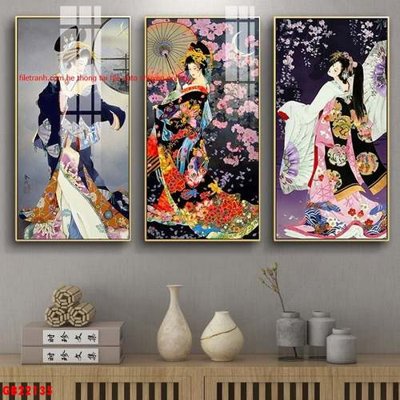 File tranh in trần 3D File gốc in bộ tranh decor treo tráng gương canvas GB22135 (ảnh gốc)