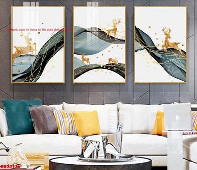 File gốc File gốc in bộ tranh decor treo tráng gương canvas GB22136 (phong cách) cổ điển