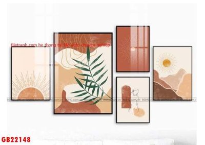 File tranh gốc in trần nhà File gốc in bộ tranh decor treo tráng gương canvas GB22148 3D