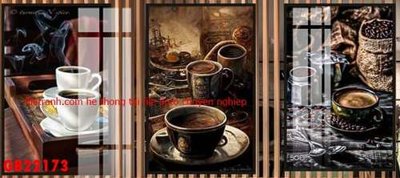 File gốc File gốc in bộ tranh decor treo tráng gương canvas GB22173 (in lụa) tranh mã đáo