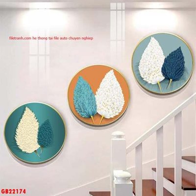 File tranh gốc File gốc in bộ tranh decor treo tráng gương canvas GB22174 (bản quyền) Filetranh.com