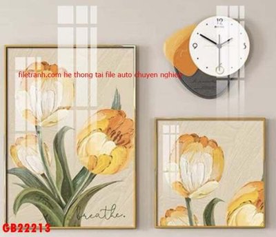 File tranh File gốc in bộ tranh decor treo tráng gương canvas GB22213 (ảnh gốc) in trần xuyên sáng