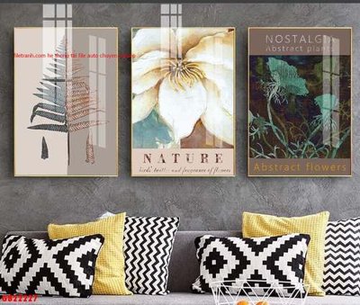 File tranh File gốc in bộ tranh decor treo tráng gương canvas GB22227 (file gốc) chuẩn màu in