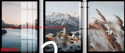 File gốc File gốc in bộ tranh decor treo tráng gương canvas GB22274 (cho in UV) siêu nét