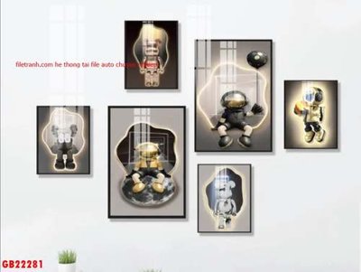 Download file File gốc in bộ tranh decor treo tráng gương canvas GB22281 (gốc) in mica đèn LED