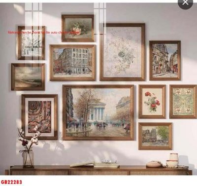 File tranh PSD File gốc in bộ tranh decor treo tráng gương canvas GB22283 chất lượng cao