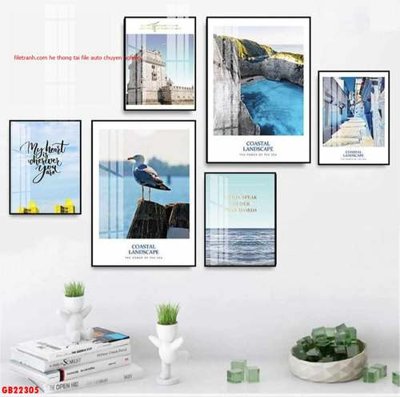File tranh File gốc in bộ tranh decor treo tráng gương canvas GB22305 (ảnh gốc) sắc nét hoàn hảo