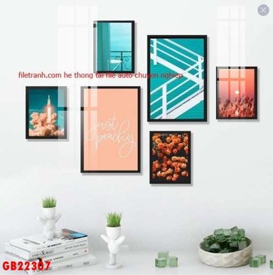 File gốc File gốc in bộ tranh decor treo tráng gương canvas GB22307 (phiên bản chuẩn) để in ấn