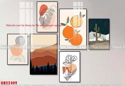 Chi tiết file gốc File gốc in bộ tranh decor treo tráng gương canvas GB22309 (cho in tráng gương)