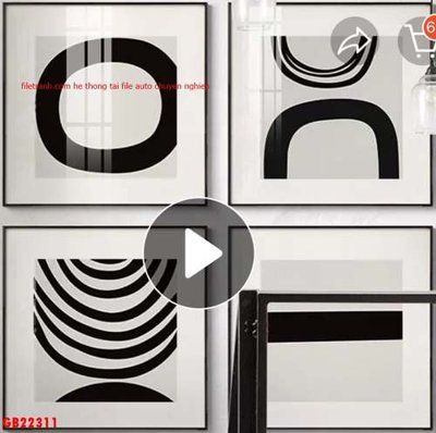 File gốc File gốc in bộ tranh decor treo tráng gương canvas GB22311 (PNG) chất lượng cao