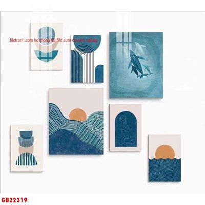 File ảnh File gốc in bộ tranh decor treo tráng gương canvas GB22319 (gốc) cho trang trí nội thất