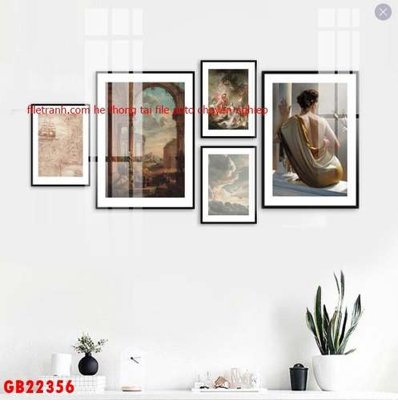 File ảnh File gốc in bộ tranh decor treo tráng gương canvas GB22356 (gốc) in Hiflex