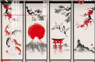 Download file gốc File gốc in bộ tranh decor treo tráng gương canvas GB22357 (in lụa) tranh 3D