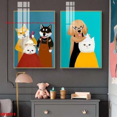 File tranh File gốc in bộ tranh decor treo tráng gương canvas GB22413 (bản gốc) in canvas