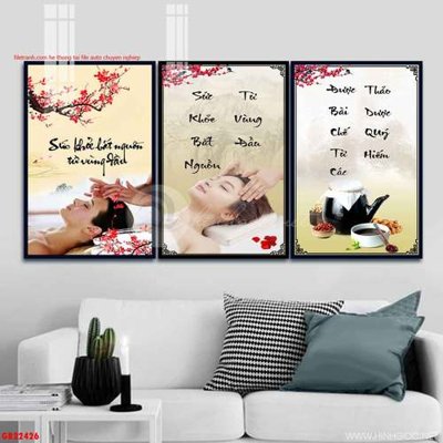 File in trần File gốc in bộ tranh decor treo tráng gương canvas GB22426 (bản gốc) hoa văn